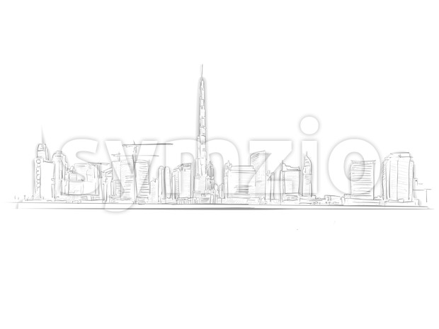 620x465 Dubai Skyline Landmark Sketch Vector Illustration 143144 - Dubai Sketch