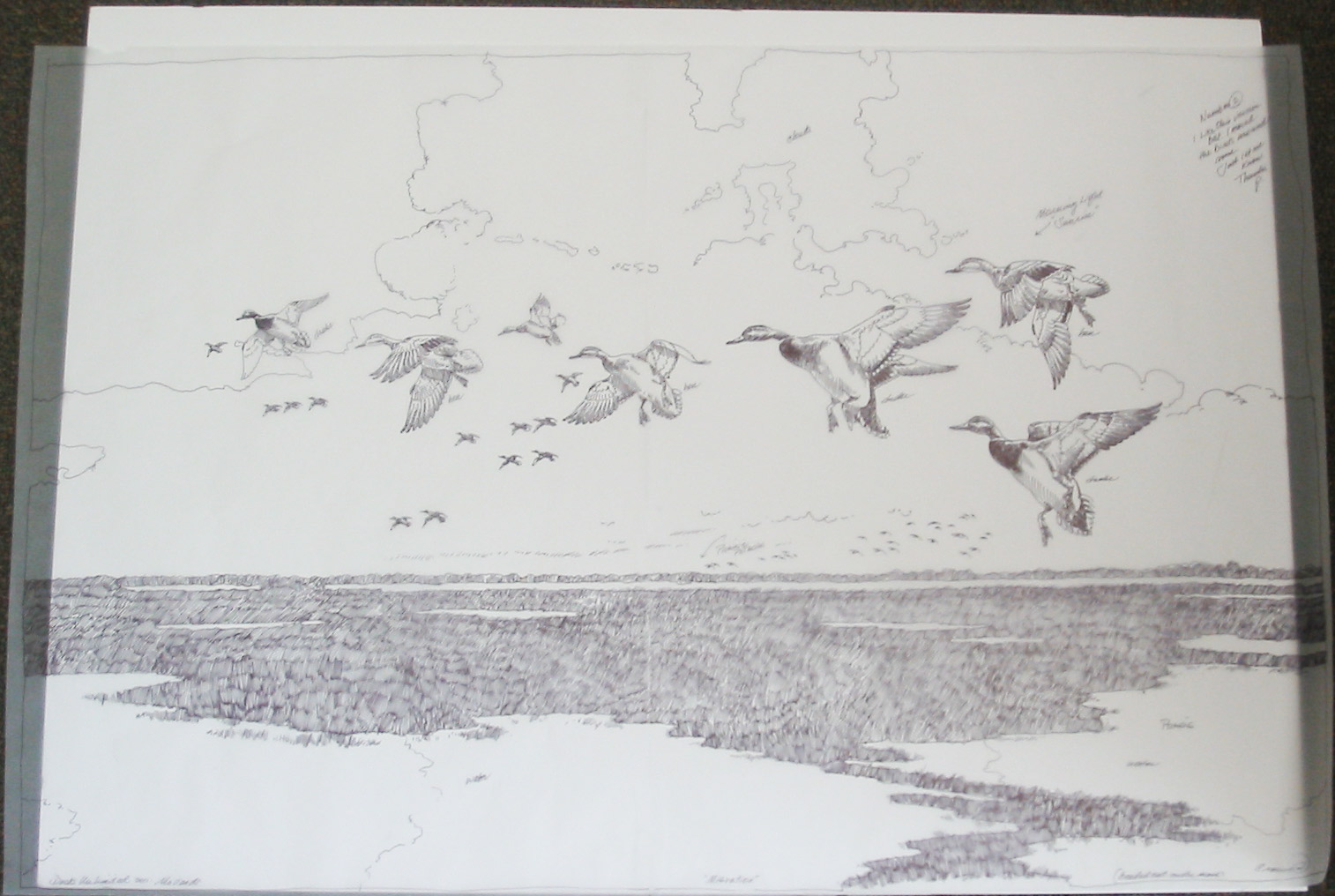 1514x1016 Du All Star Sketches - Duck Hunting Sketch