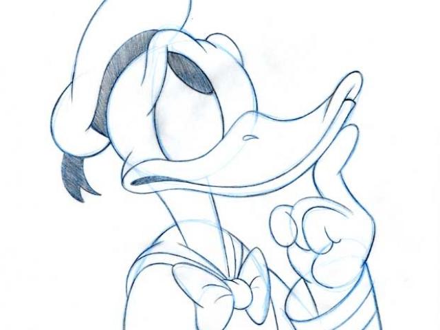 640x480 Drawn Donald Duck Sketch - Duck Pencil Sketch