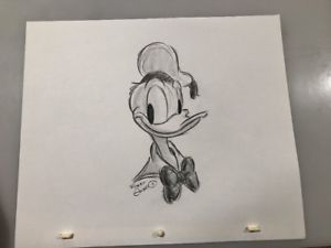 300x225 Walt Disney Donald Duck Original Pencil Sketch Drawing Animation - Duck Pencil Sketch