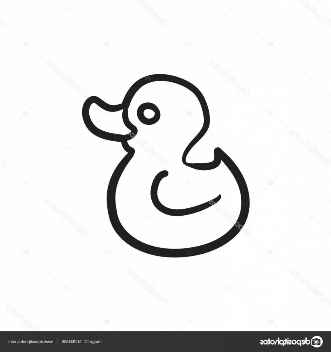 1155x1228 Stock Illustration Bath Duck Sketch Icon Orangiausa - Duck Sketch Images