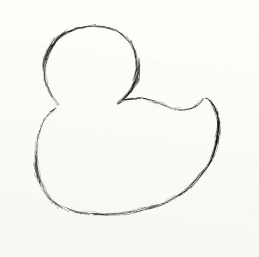 520x517 How To Draw A Rubber Duck Feltmagnet - Duckling Sketch