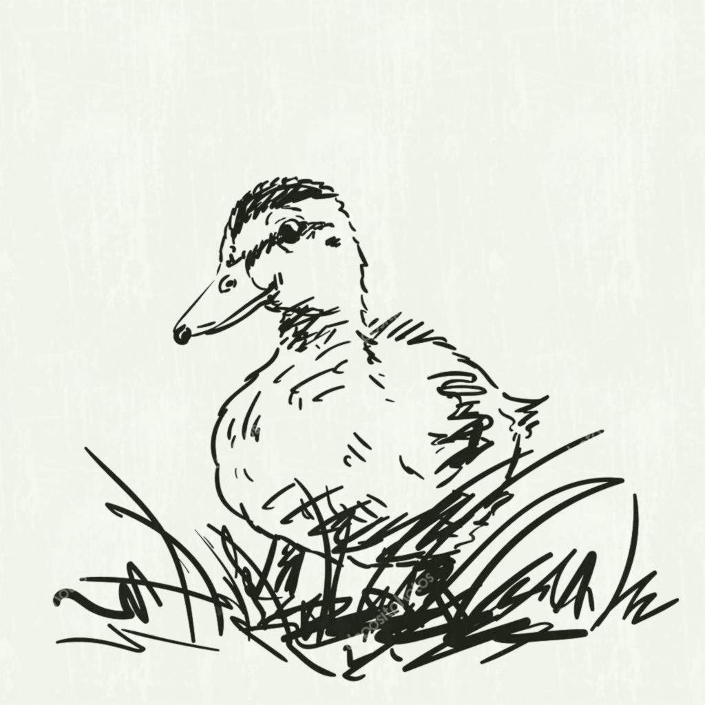 Duckling Sketch at PaintingValley.com | Explore collection of Duckling ...