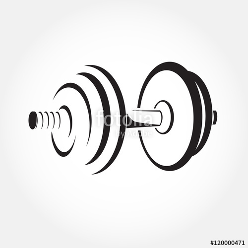 500x500 Dumbbell Sketch Vector. Fitness Symbol. Gym Icon. Stylized - Dumbbells Sketch