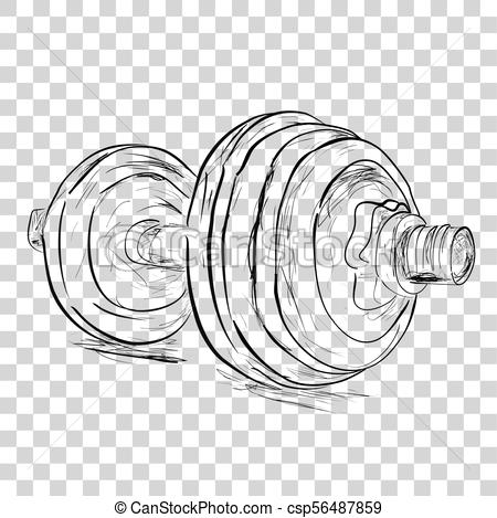 450x469 Vector Sketch Of Dumbbell, - Dumbbells Sketch