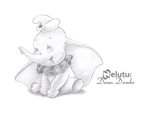 508x380 Disney Cartoon Pencil Drawings Dumbo Pencil Drawing By - Dumbo Sketch