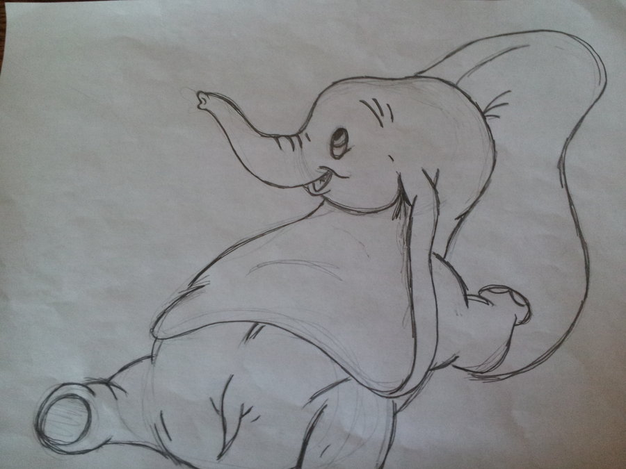 900x675 Dumbo Sketch 1 By Iantheelephantboy - Dumbo Sketch
