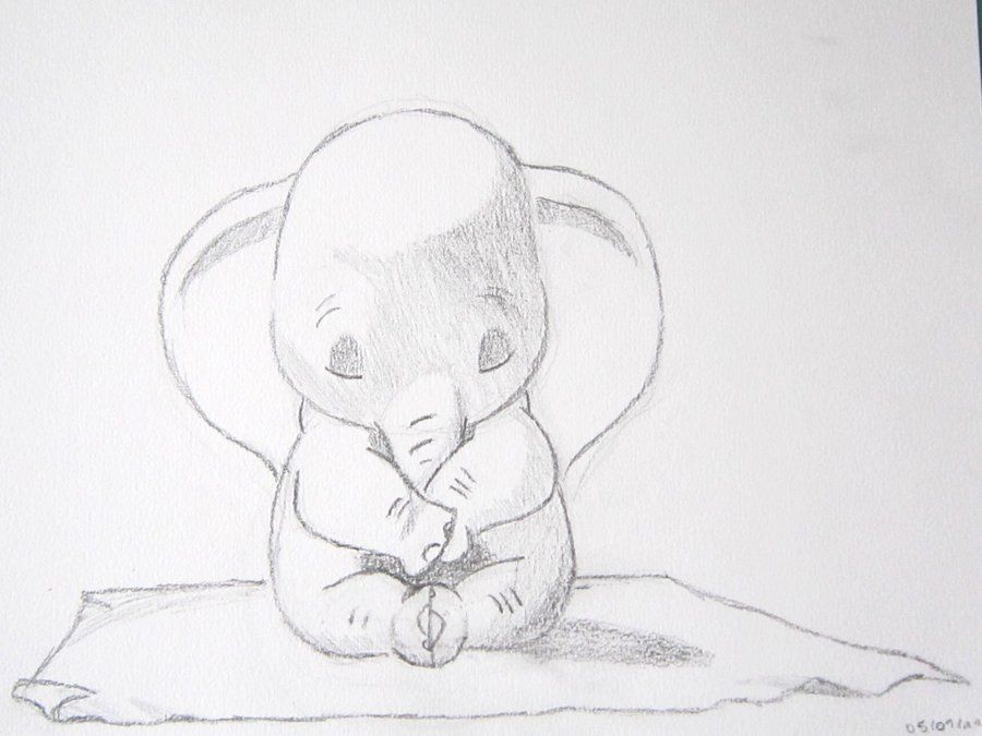 900x675 Baby Dumbo Drawing - Dumbo Sketch