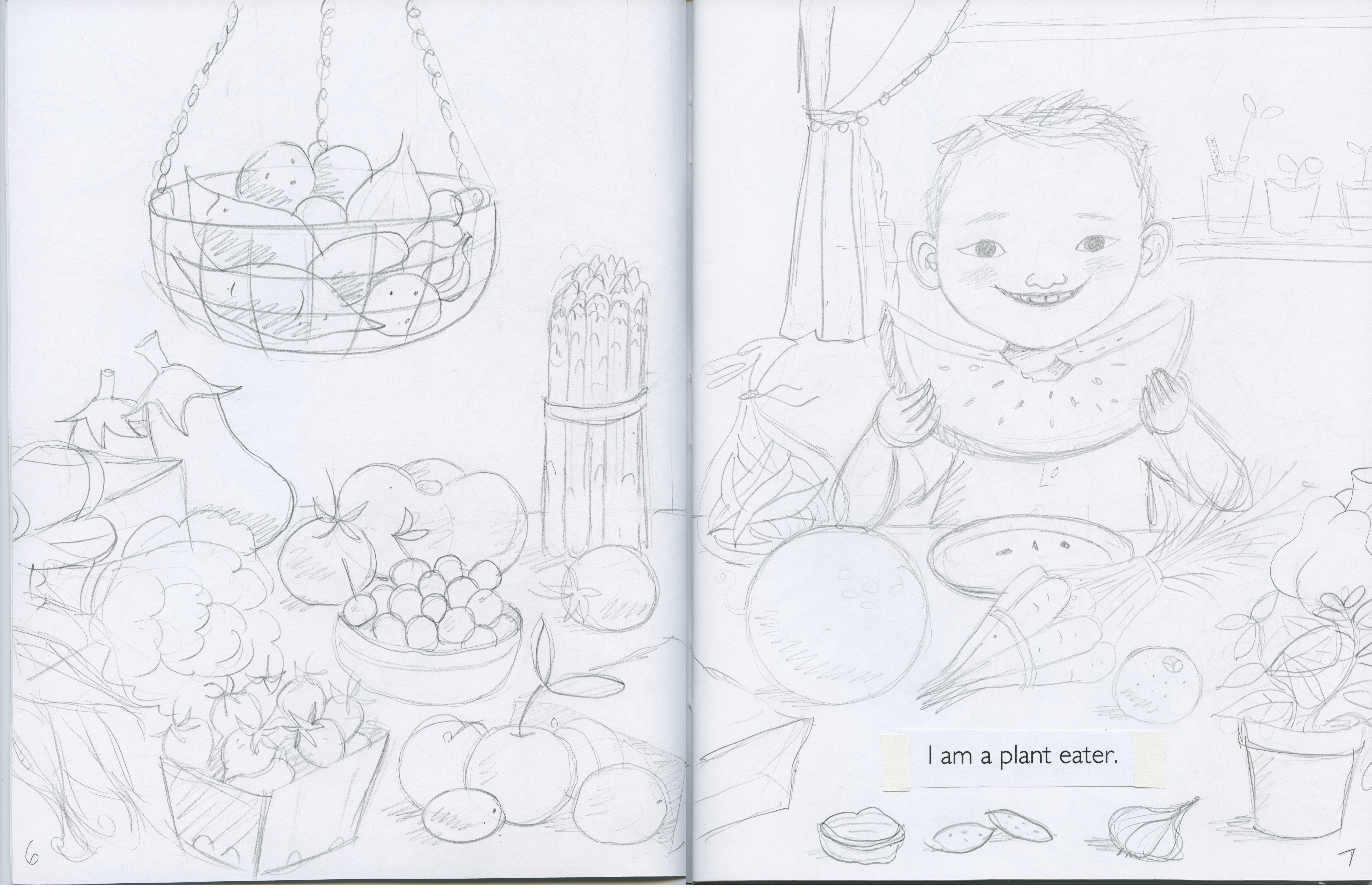 6800x4400 Plants Feed Me Book Dummy Sketch - Dummy Sketch