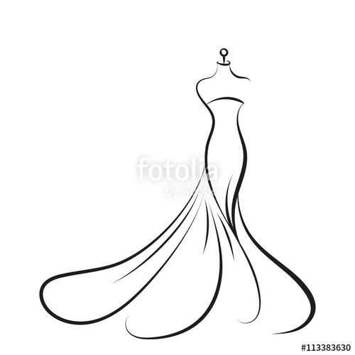 500x500 Dummy Dress Hand Drawing Illustration Vector Stock Image And - Dummy Sketch