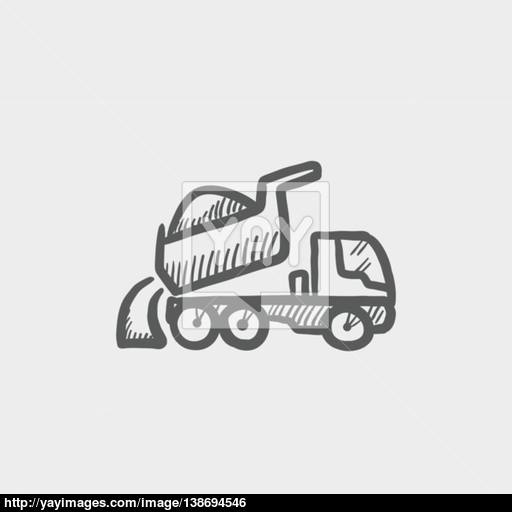 512x512 Dump Truck Sketch Icon Vector - Dump Truck Sketch