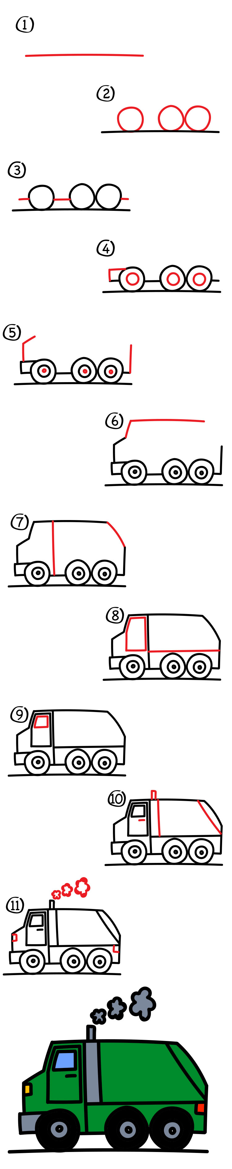 750x3781 How To Draw A Garbage Truck - Dump Truck Sketch
