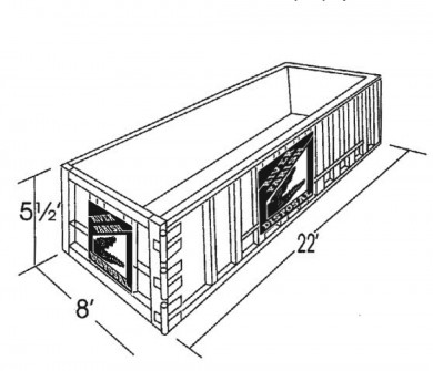 390x335 Roll Off Dumpsters - Dumpster Sketch