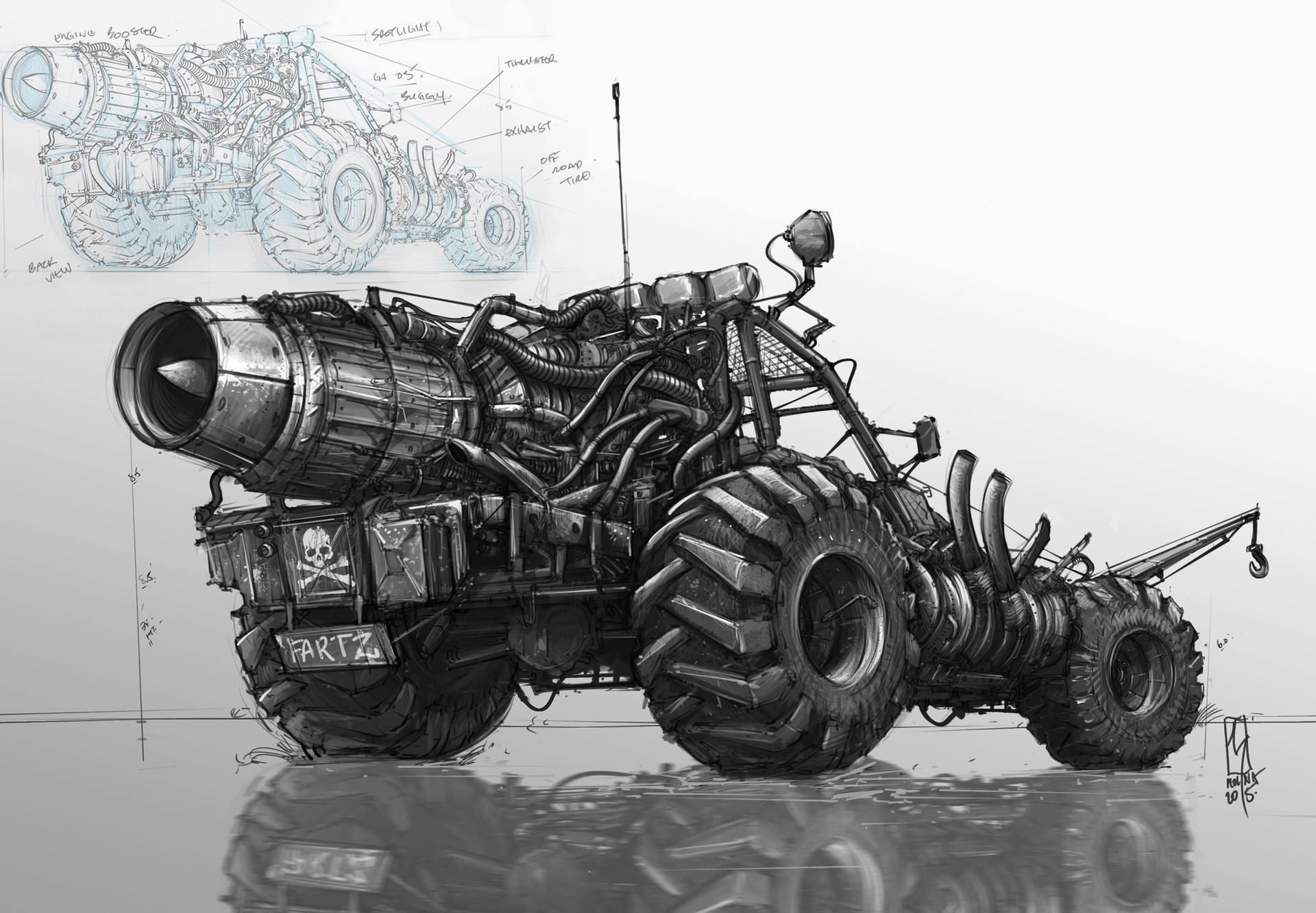 1920x1333 Hawaiian Mako Design - Dune Buggy Sketch