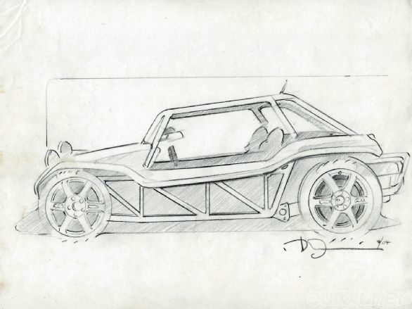 586x439 1970 Meyers Manx Buggy - Dune Buggy Sketch
