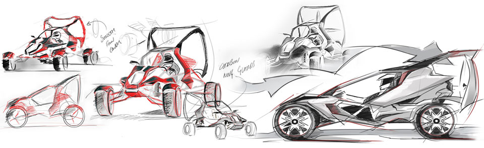 960x294 Skyrunner Take Off And Flight - Dune Buggy Sketch