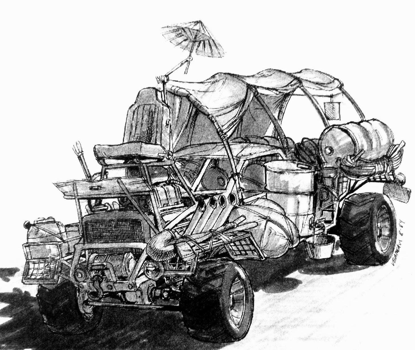 1456x1226 The Camel Wagon The Mad Max Wiki Fandom Powered By Wikia - Dune Buggy Sketch