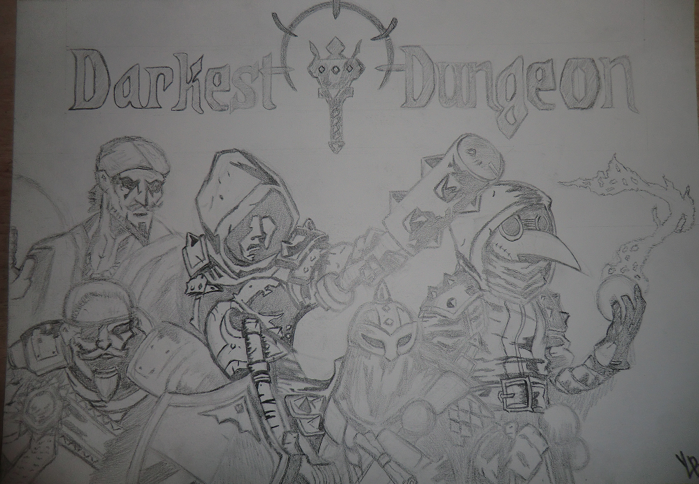 1000x693 Darkest Dungeon Sketch By Aganaon - Dungeon Sketch
