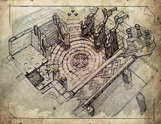 550x425 Dungeon Map Sketch For Card Project. - Dungeon Sketch