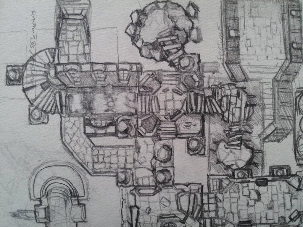 1024x768 The Drummond Dungeon - Dungeon Sketch