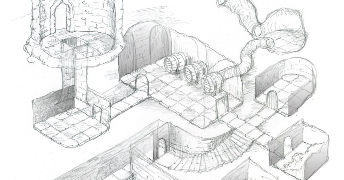 1200x630 Blue Boxer Rebellion [Free Dungeon Map] The Cellar Of Three Casks - Dungeon Sketch