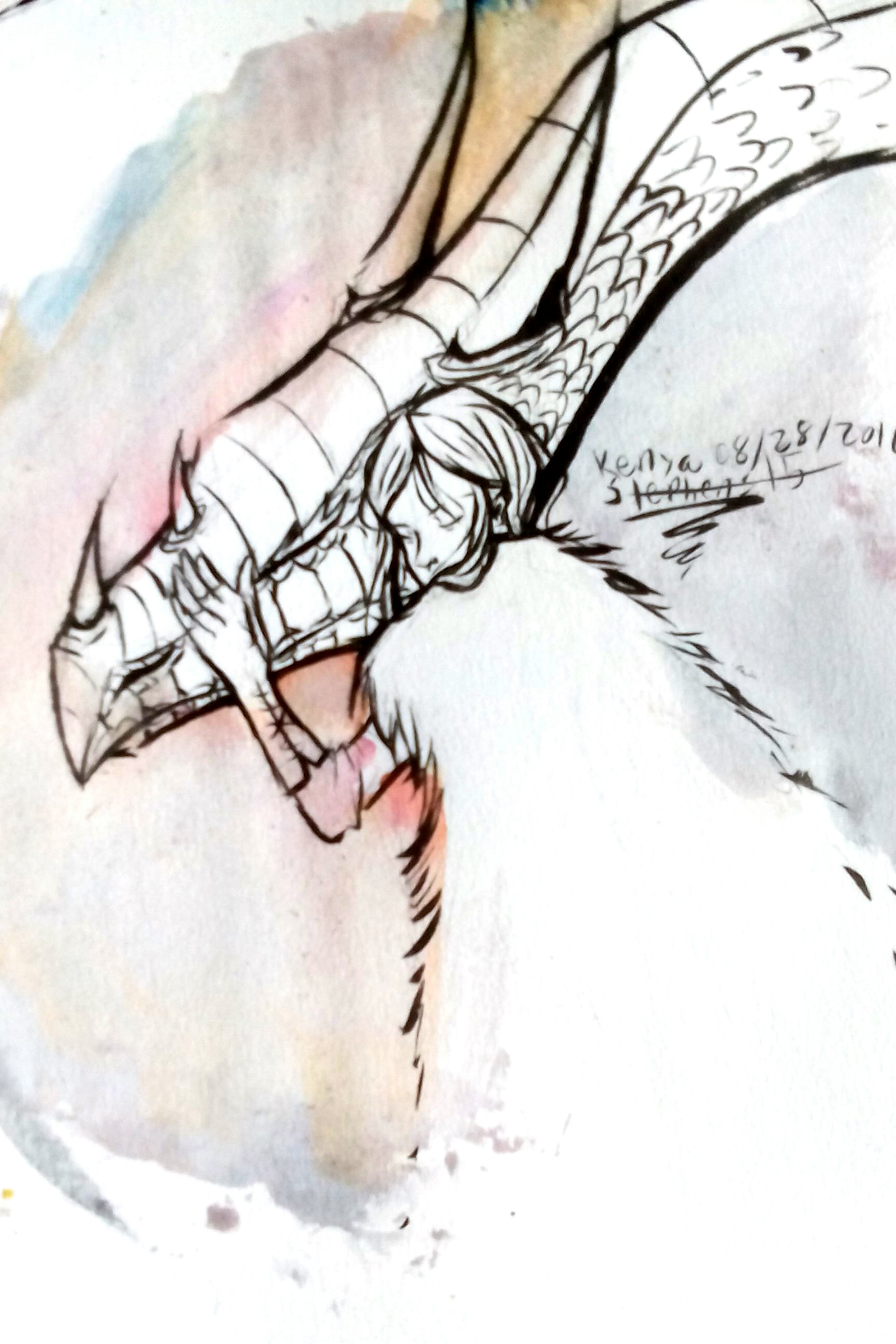 1728x2592 A Sketch Of My Favorite Dragon Rider Duo Tineth And Cloud Eyes - Duo Sketch