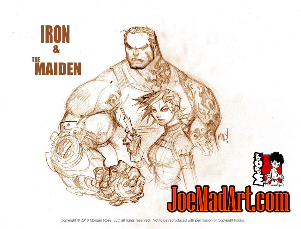 1052x800 The Iron Saint Mickael Iron Amp Angel Chase Duo - Duo Sketch