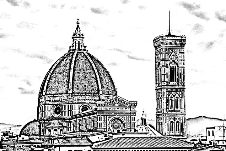 720x483 Florence Duomo Sketch - Duomo Sketch