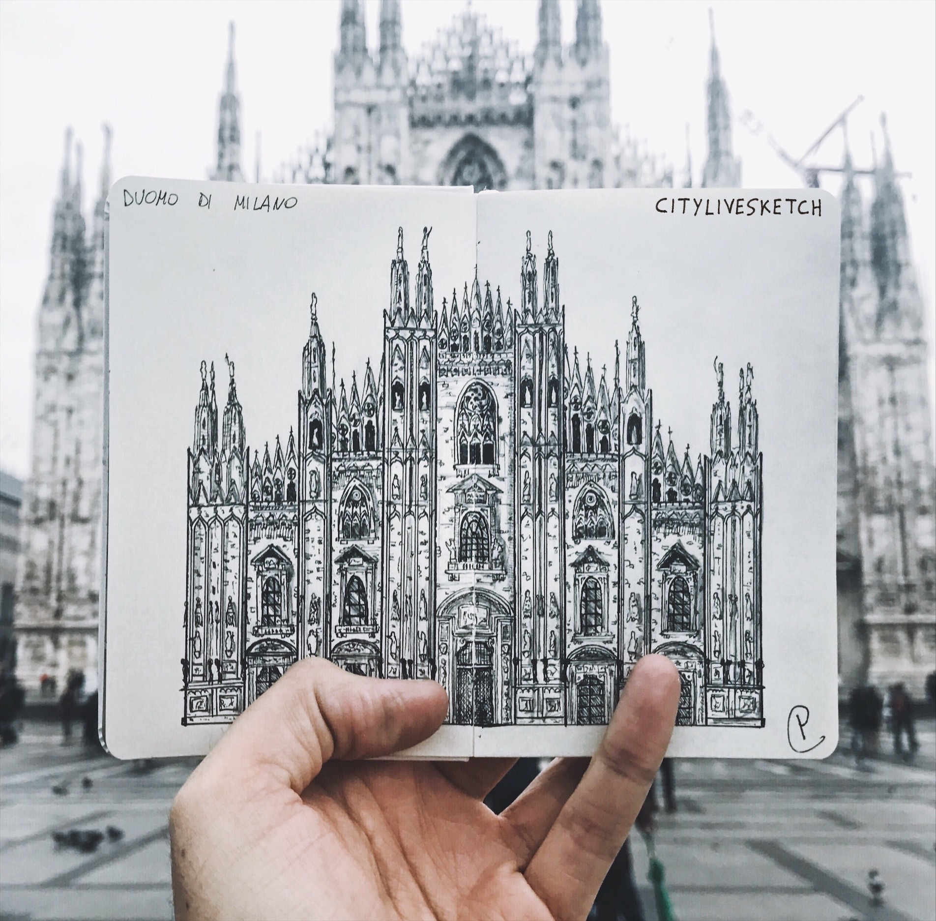 1904x1873 Portfolio Citylivesketch - Duomo Sketch