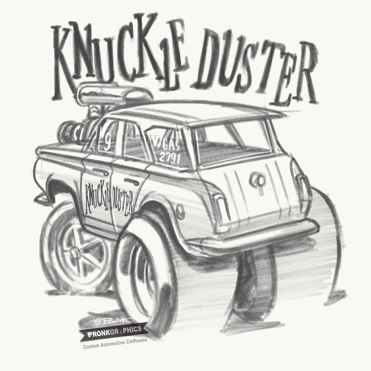 1200x1200 Knuckle Duster Cartoon Hotrod On Behance - Duster Sketch