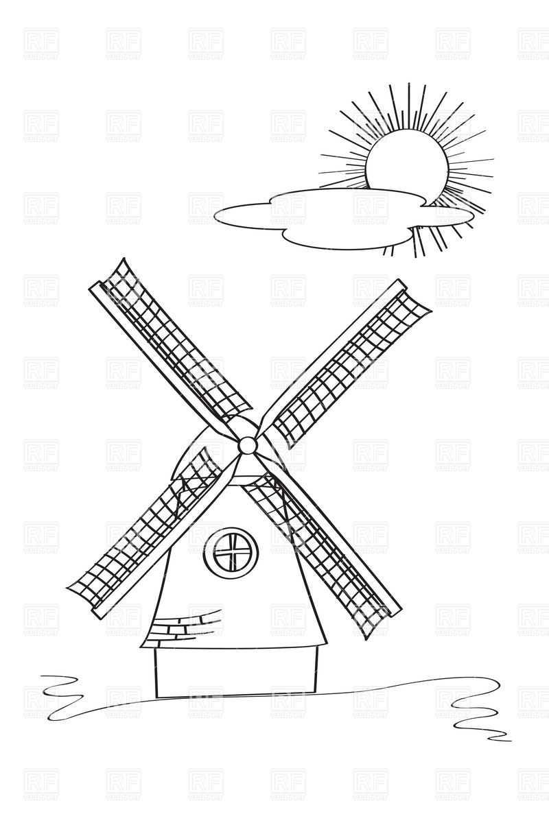 Dutch Windmill Sketch At Explore Collection Of