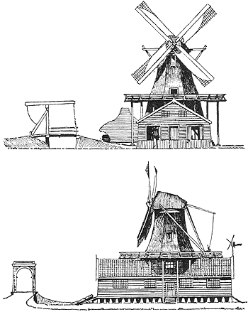 350x439 Collection Of Free Windmill Drawing History. Download On Ubisafe - Dutch Windmill Sketch