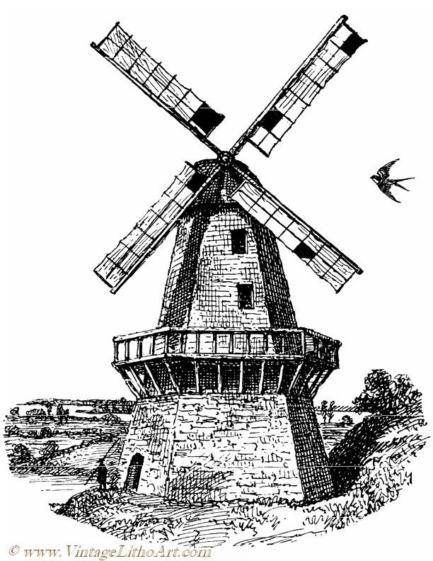 Dutch Windmill Sketch at Explore collection of