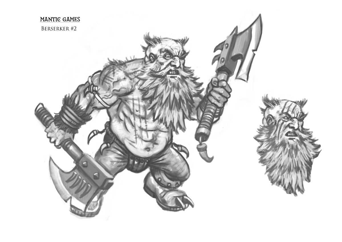 1200x848 There Is No Such Thing As Dwarf Berserkers! Mantic Blog - Dwarf Sketch