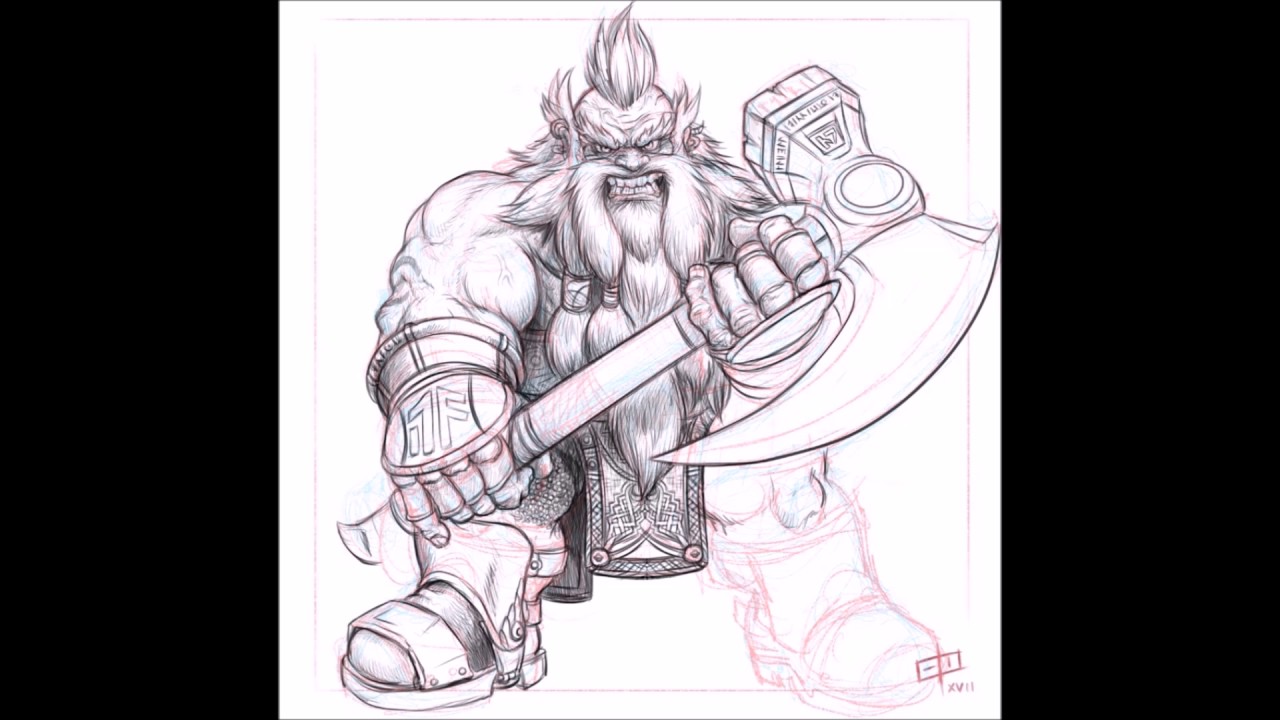 1280x720 Timelapse Dwarf Sketch - Dwarf Sketch