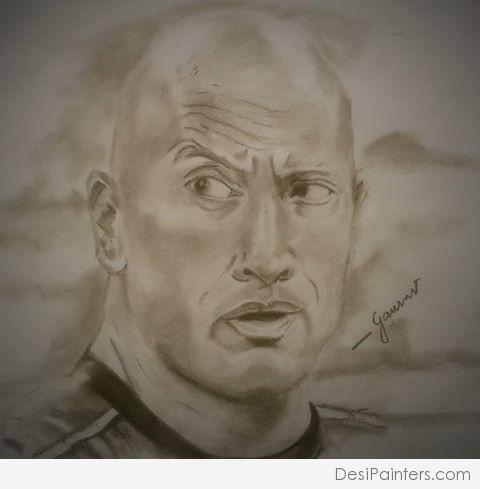 480x489 Dwayne Johnson Pencil Sketch - Dwayne Johnson Sketch