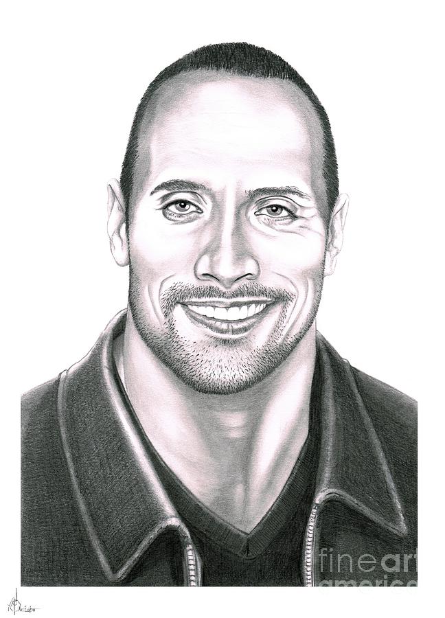 648x900 Dwayne Johnson The Rock Drawing By Murphy Elliott - Dwayne Johnson Sketch