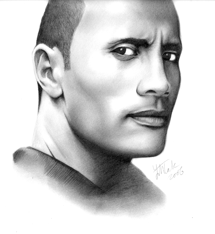 737x800 Dwayne Johnson Aka The Rock By Hellbydante - Dwayne Johnson Sketch