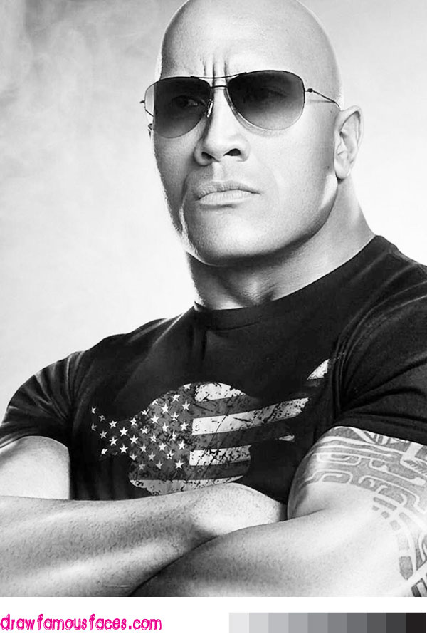 600x890 How To Draw Dwayne Johnson Draw Famous Faces - Dwayne Johnson Sketch