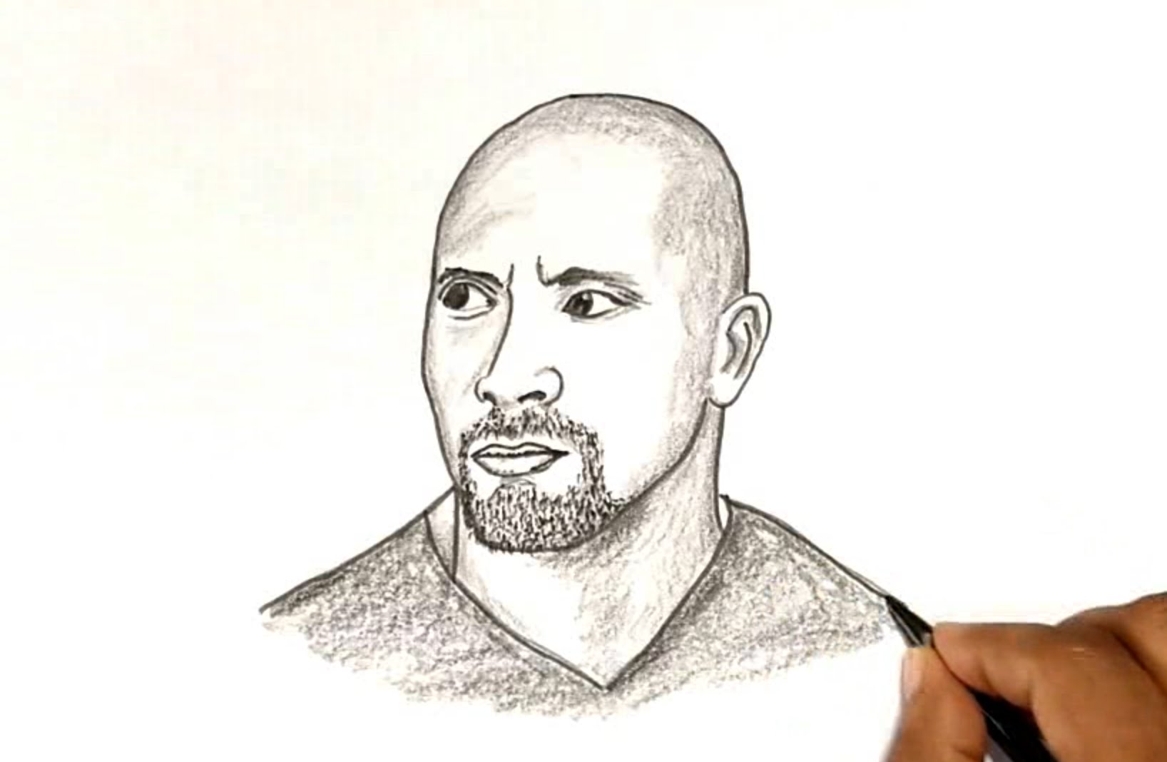 1636x1068 How To Draw The Rock (Dwayne Johnson) - Dwayne Johnson Sketch