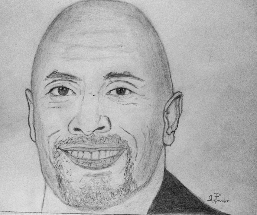 850x713 Portrait Of Dwayne Johnson By Psteinerart On Stars Portraits - Dwayne Johnson Sketch
