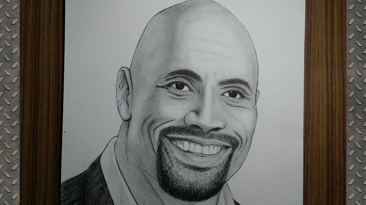 1280x720 The Rock Drawing (Dwayne Johnson) Time Lapse Video Pencil - Dwayne Johnson Sketch