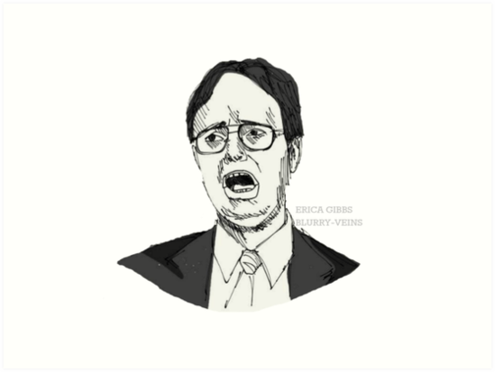 549x413 Dwight Schrute Sketch Art Prints By Erica G Redbubble - Dwight Schrute Sketch