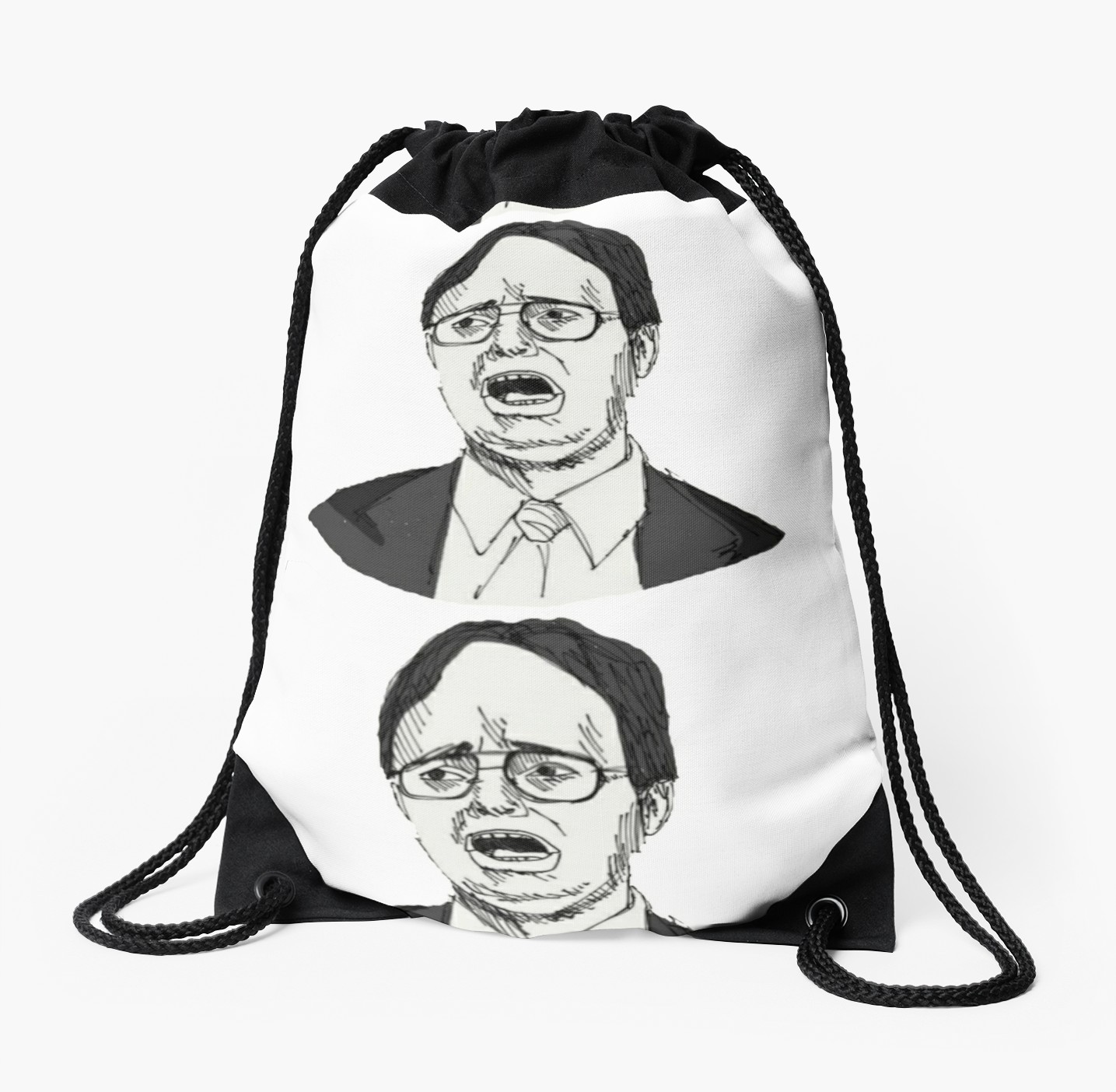 1435x1404 Dwight Schrute Sketch Drawstring Bags By Erica G Redbubble - Dwight Schrute Sketch