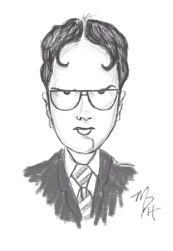 603x875 Dwight Schrute From The Tv Show The Office. (Procreate App) My - Dwight Schrute Sketch
