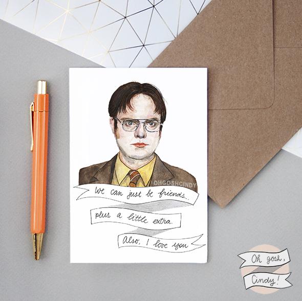 590x589 Dwight Schrute Greeting Card Oh Gosh, Cindy! - Dwight Schrute Sketch