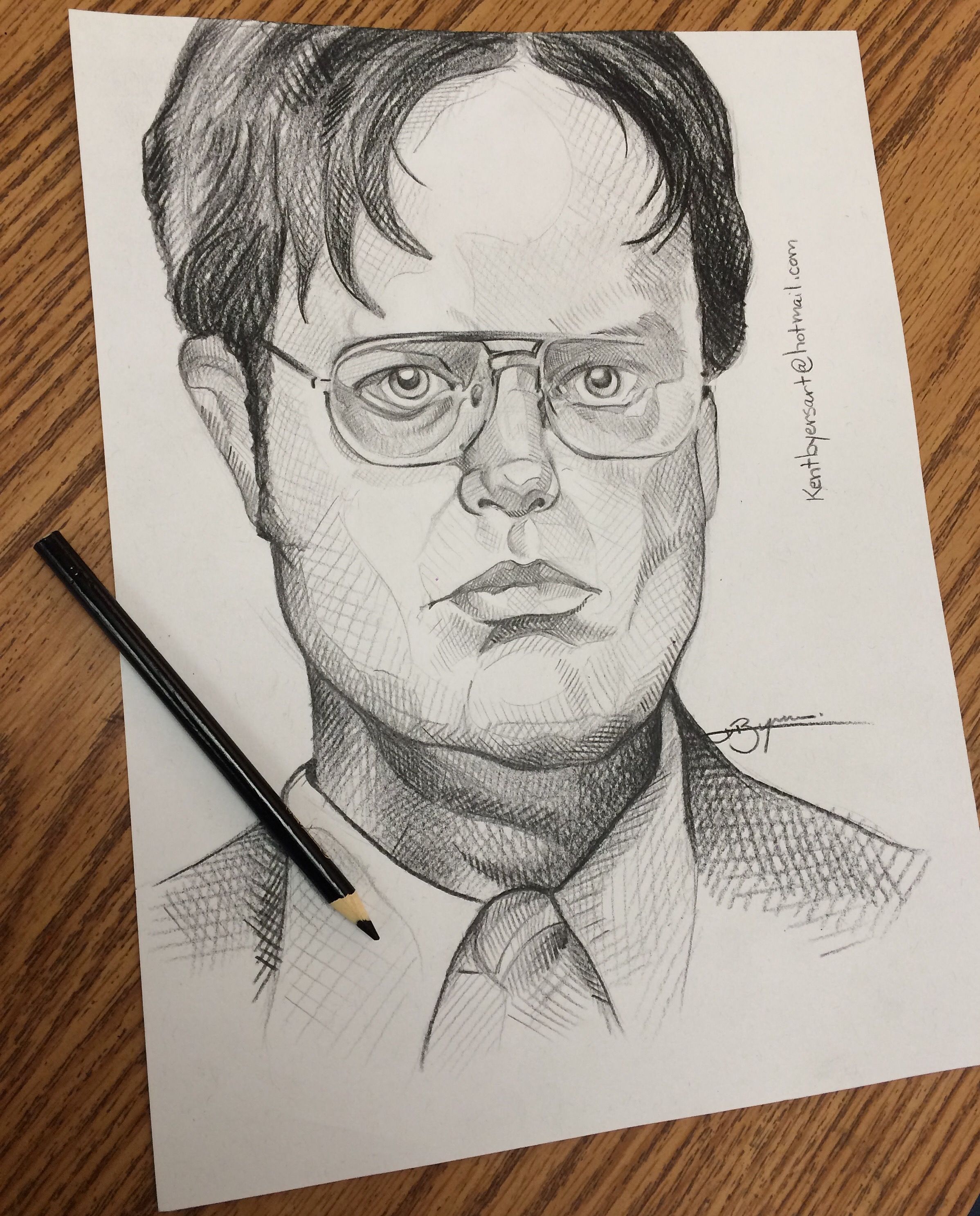 2396x2973 Sketch Of Dwight Schrute From The Office On Paper. Kent Byers - Dwight Schrute Sketch