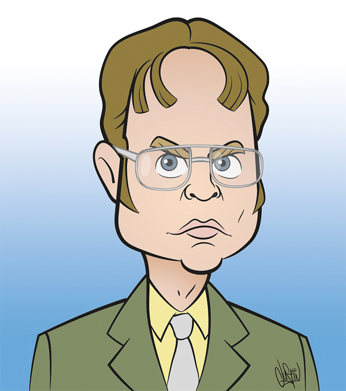 700x790 Dwight Schrute Fizzog Caricatures - Dwight Schrute Sketch