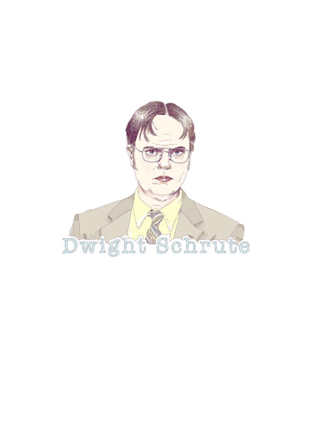 1000x1414 Dwight Schrute Art Print Amy Blue Illustration - Dwight Schrute Sketch