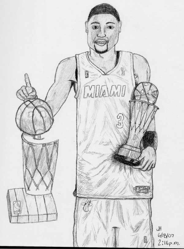 600x814 Dwyane Wade By Number1heatfan - Dwyane Wade Sketch